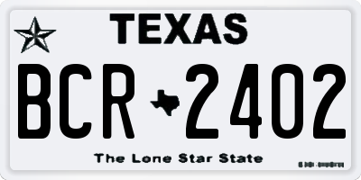 TX license plate BCR2402