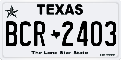 TX license plate BCR2403