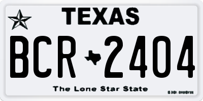 TX license plate BCR2404