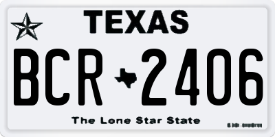 TX license plate BCR2406