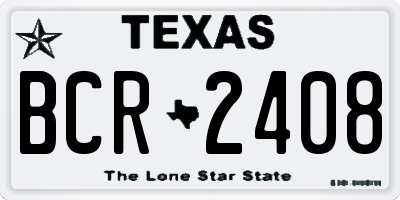 TX license plate BCR2408