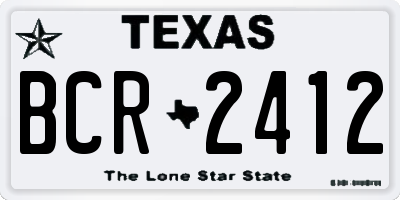 TX license plate BCR2412