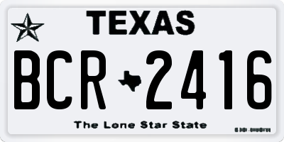 TX license plate BCR2416