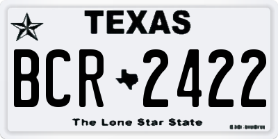 TX license plate BCR2422