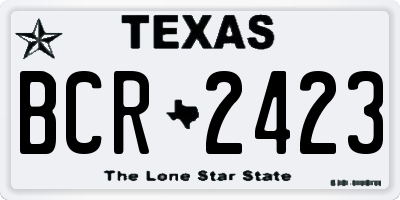 TX license plate BCR2423