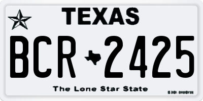 TX license plate BCR2425