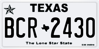 TX license plate BCR2430
