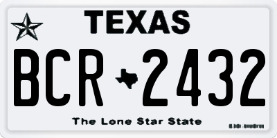 TX license plate BCR2432