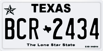TX license plate BCR2434