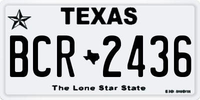 TX license plate BCR2436