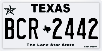 TX license plate BCR2442