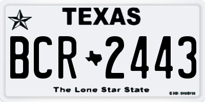 TX license plate BCR2443