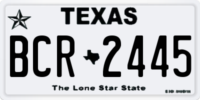 TX license plate BCR2445