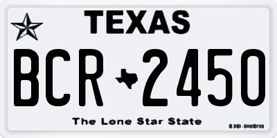 TX license plate BCR2450