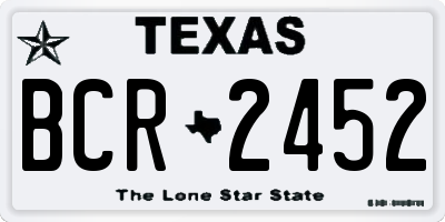 TX license plate BCR2452