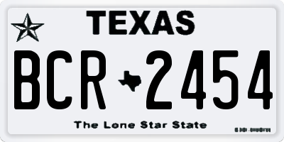 TX license plate BCR2454