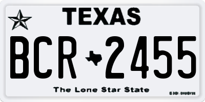 TX license plate BCR2455