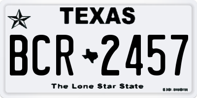 TX license plate BCR2457