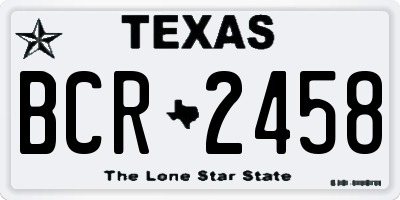 TX license plate BCR2458