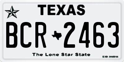TX license plate BCR2463