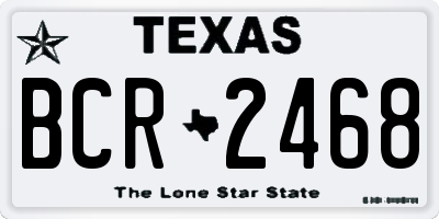 TX license plate BCR2468