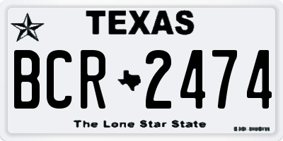 TX license plate BCR2474