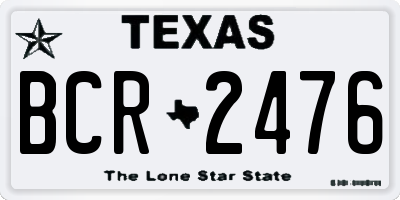 TX license plate BCR2476