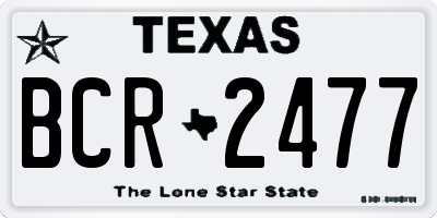 TX license plate BCR2477