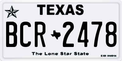 TX license plate BCR2478