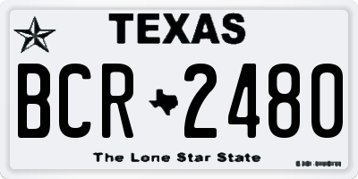 TX license plate BCR2480