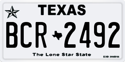 TX license plate BCR2492
