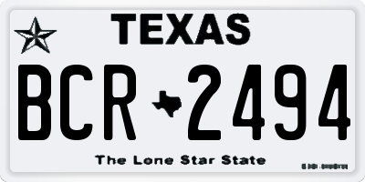 TX license plate BCR2494