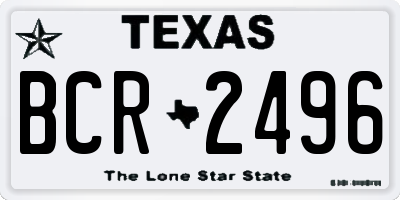 TX license plate BCR2496