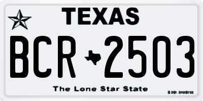TX license plate BCR2503