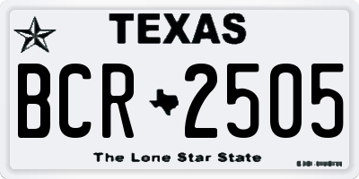 TX license plate BCR2505