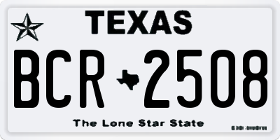 TX license plate BCR2508