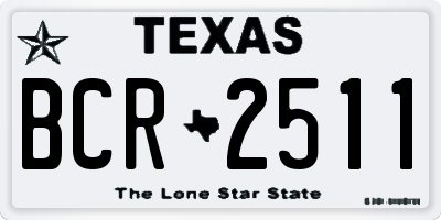 TX license plate BCR2511