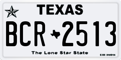 TX license plate BCR2513