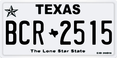 TX license plate BCR2515