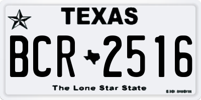 TX license plate BCR2516
