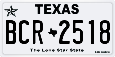 TX license plate BCR2518