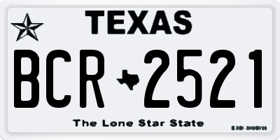 TX license plate BCR2521