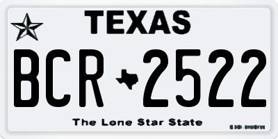 TX license plate BCR2522