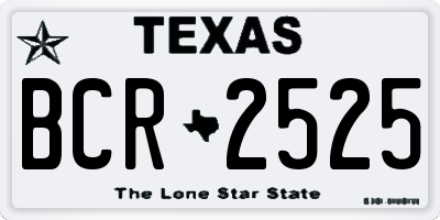 TX license plate BCR2525