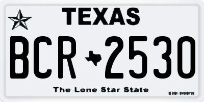 TX license plate BCR2530
