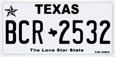 TX license plate BCR2532