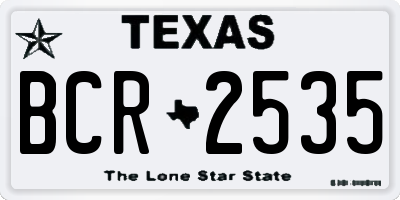 TX license plate BCR2535