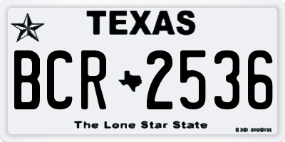 TX license plate BCR2536