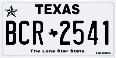 TX license plate BCR2541