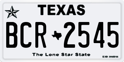 TX license plate BCR2545